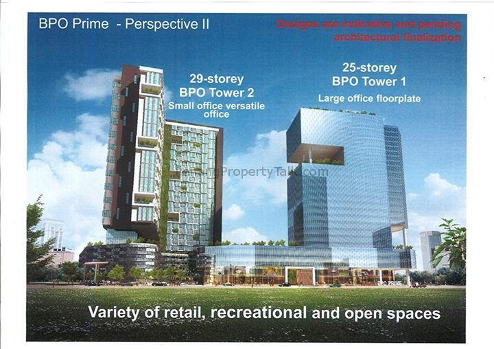 Artist's impression of the future BPO towers on current PDC's site