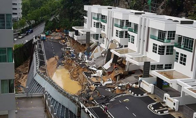 Hillslope and road collapses following continuous rain ...