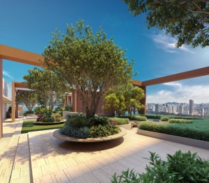 Rooftop garden -looking to Gurney
